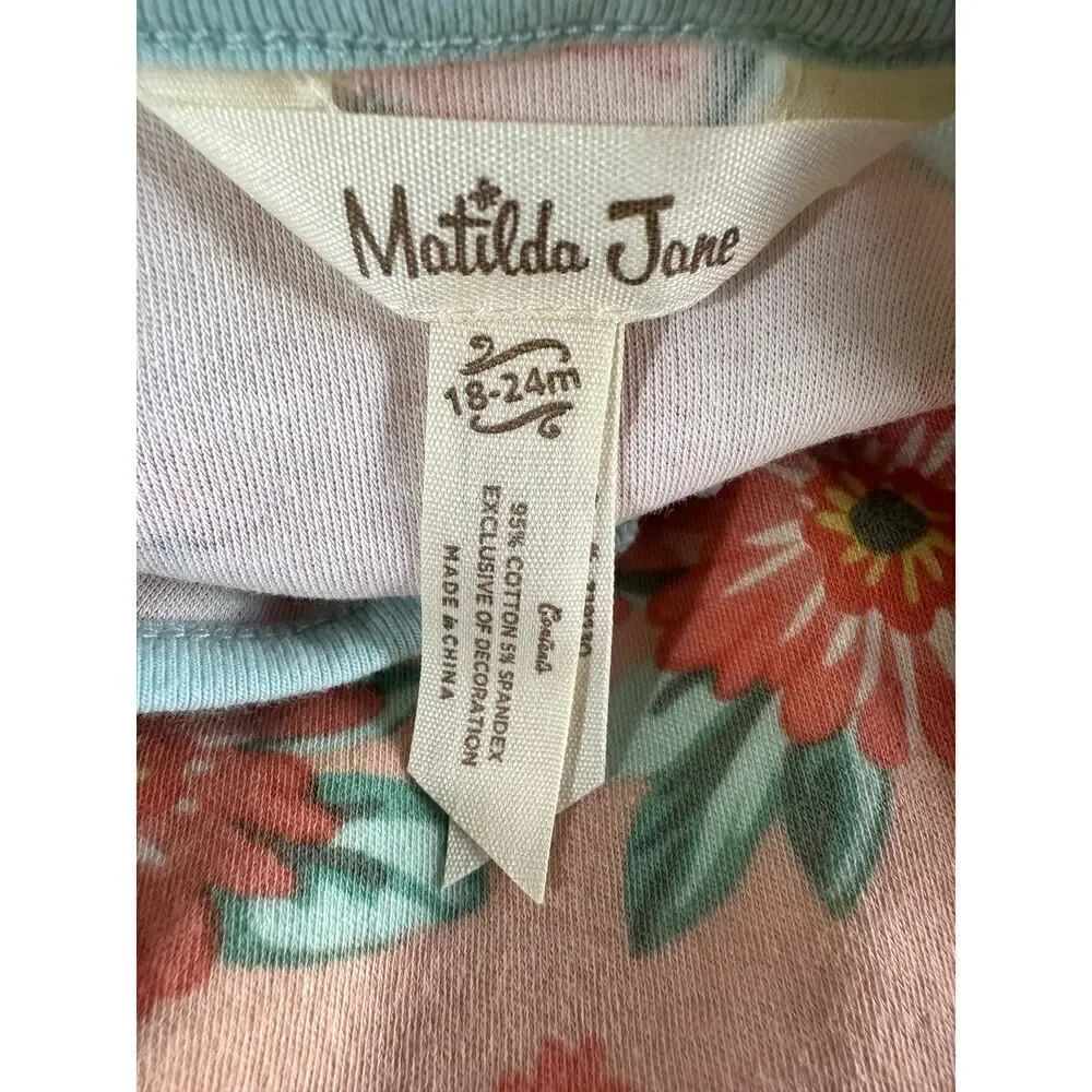 MATILDA JANE Infant Girl Dozing Off Floral Convertible Romper Orange Size 18-24